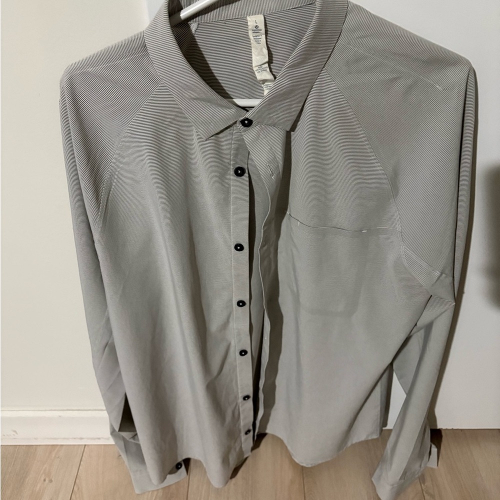 Lululemon Athletica Striped Gray Shirt
